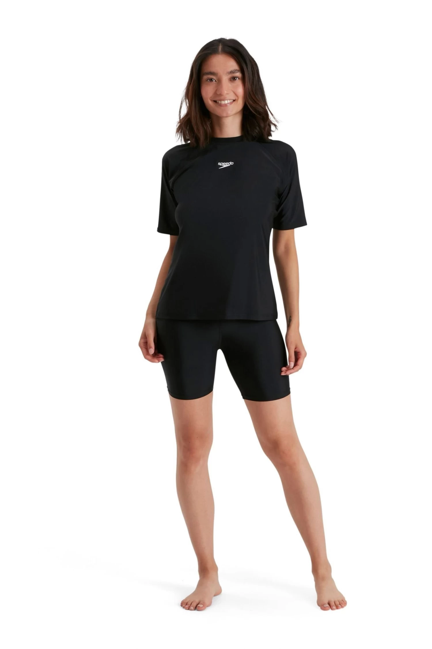 Speedo Black Short Sleeved Sun T-Shirt 1 Speedo Black Short Sleeved Sun T-Shirt