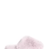 F&F Pink Fur Chunky Tripped Mules