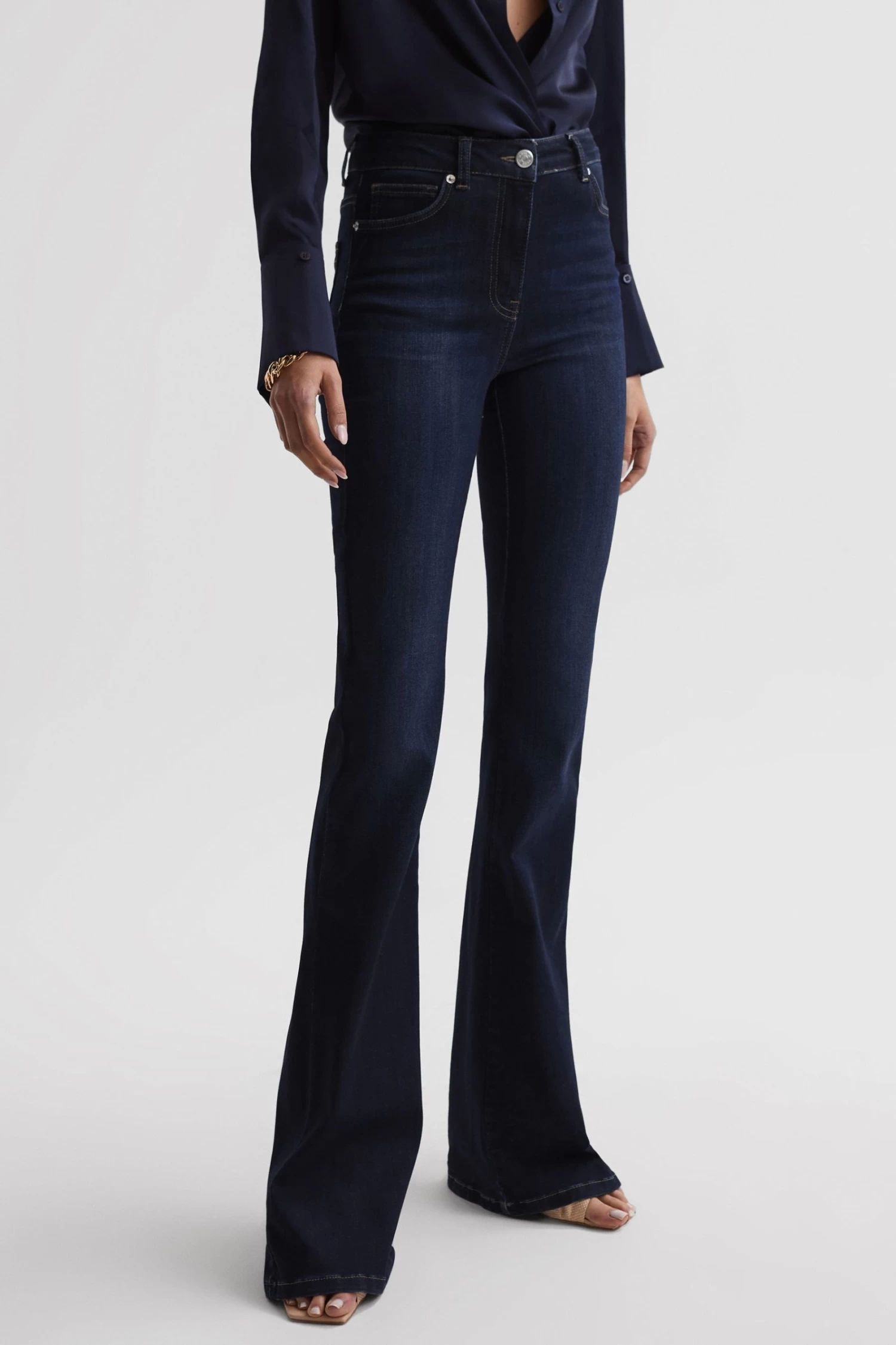 Reiss Beau High Rise Skinny Flared Jeans 3 Reiss Beau High Rise Skinny Flared Jeans - Image 3