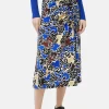 Jigsaw Blue Brushed Rose Jersey Skirt