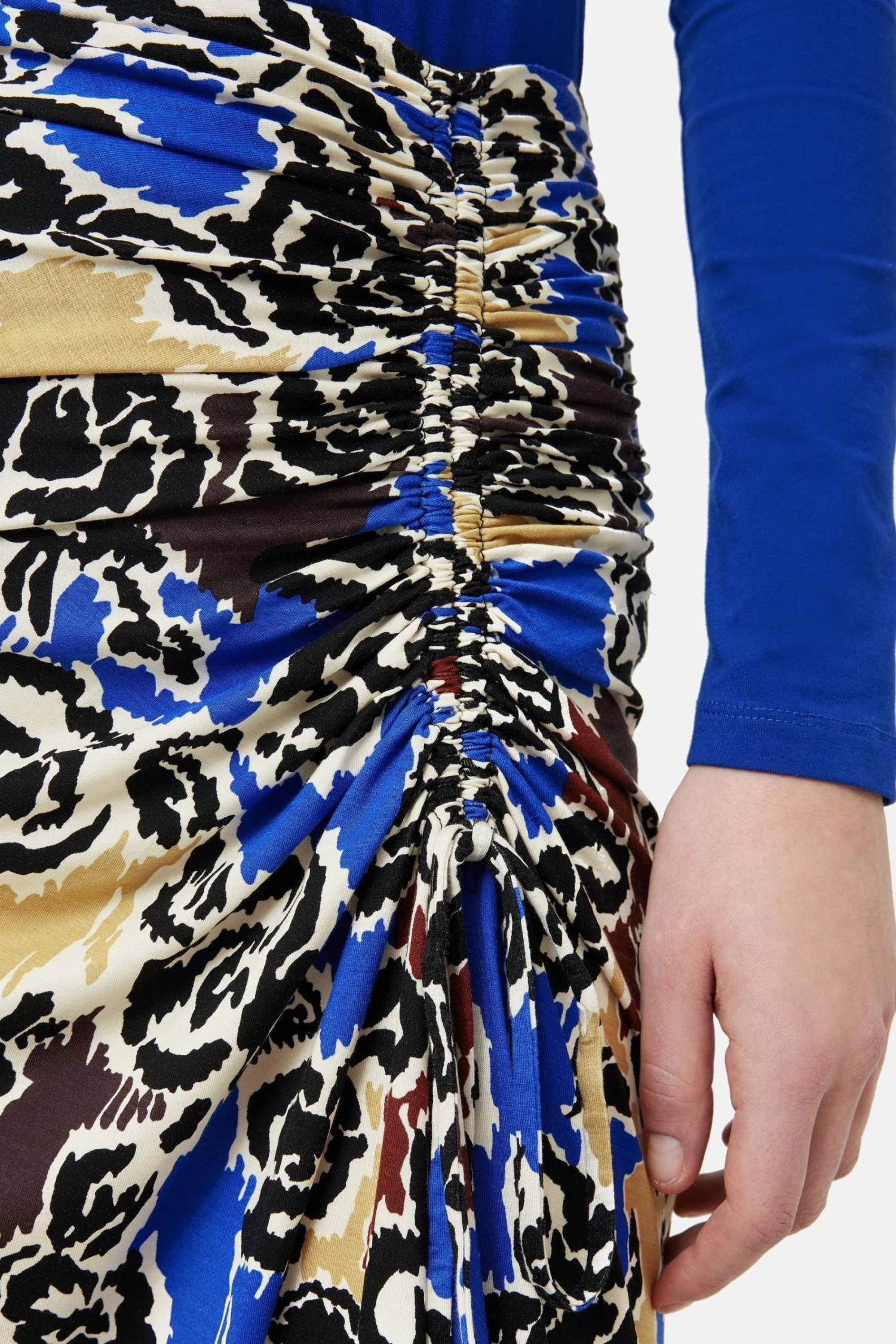 Jigsaw Blue Brushed Rose Jersey Skirt 5 Jigsaw Blue Brushed Rose Jersey Skirt - Image 5