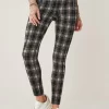 Next Tan Brown Tartan Check Ponte Zip Detail Leggings